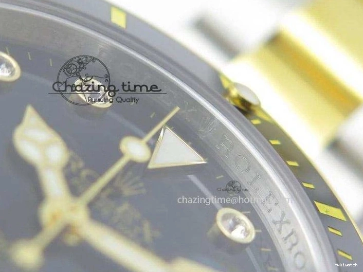 Black A2836 LN YG Submariner SS Bracelet Markers on Dial Diamonds 116613 0418